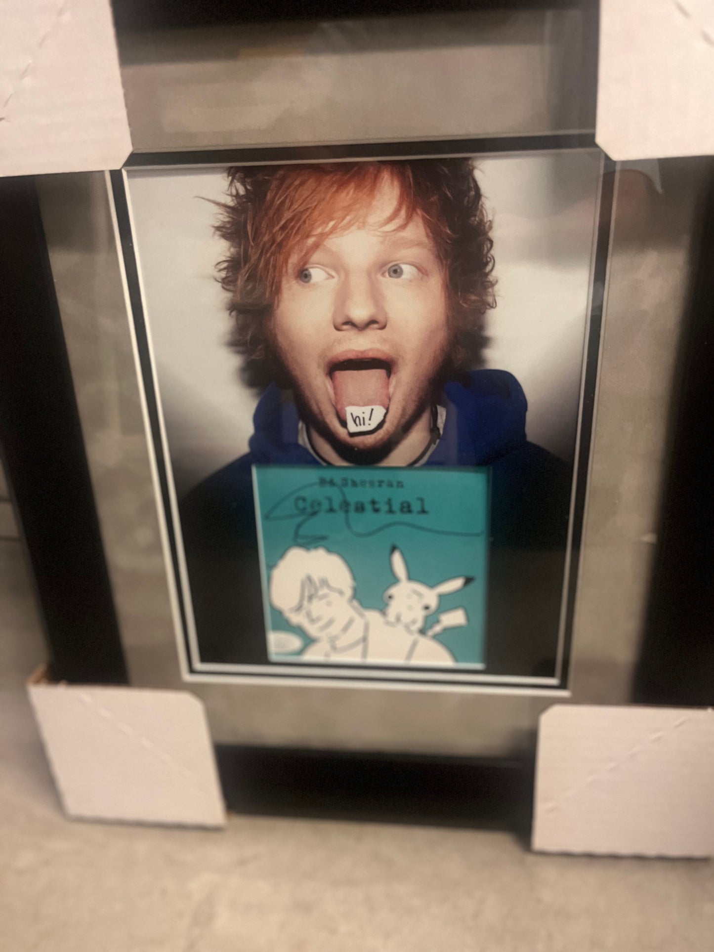 ED SHEERAN SIGNED AND CUSTOM FRAMED AND MATTED CD "CELEATIAL" W/JSA