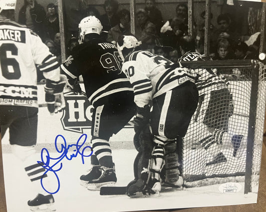 Alan Thicke signed 8x10  GROWING PAINS    rare charity hockey picture  JSA deceased