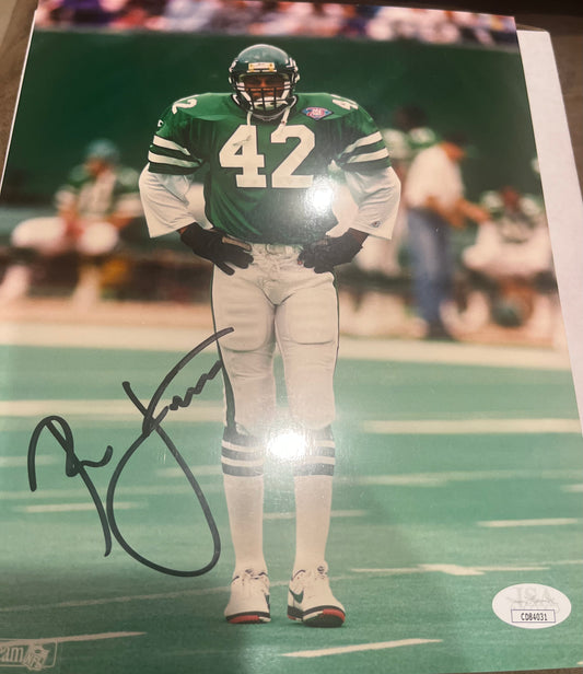 Ronnie Lott signed 8x10 NY Jets HOF w/JSA