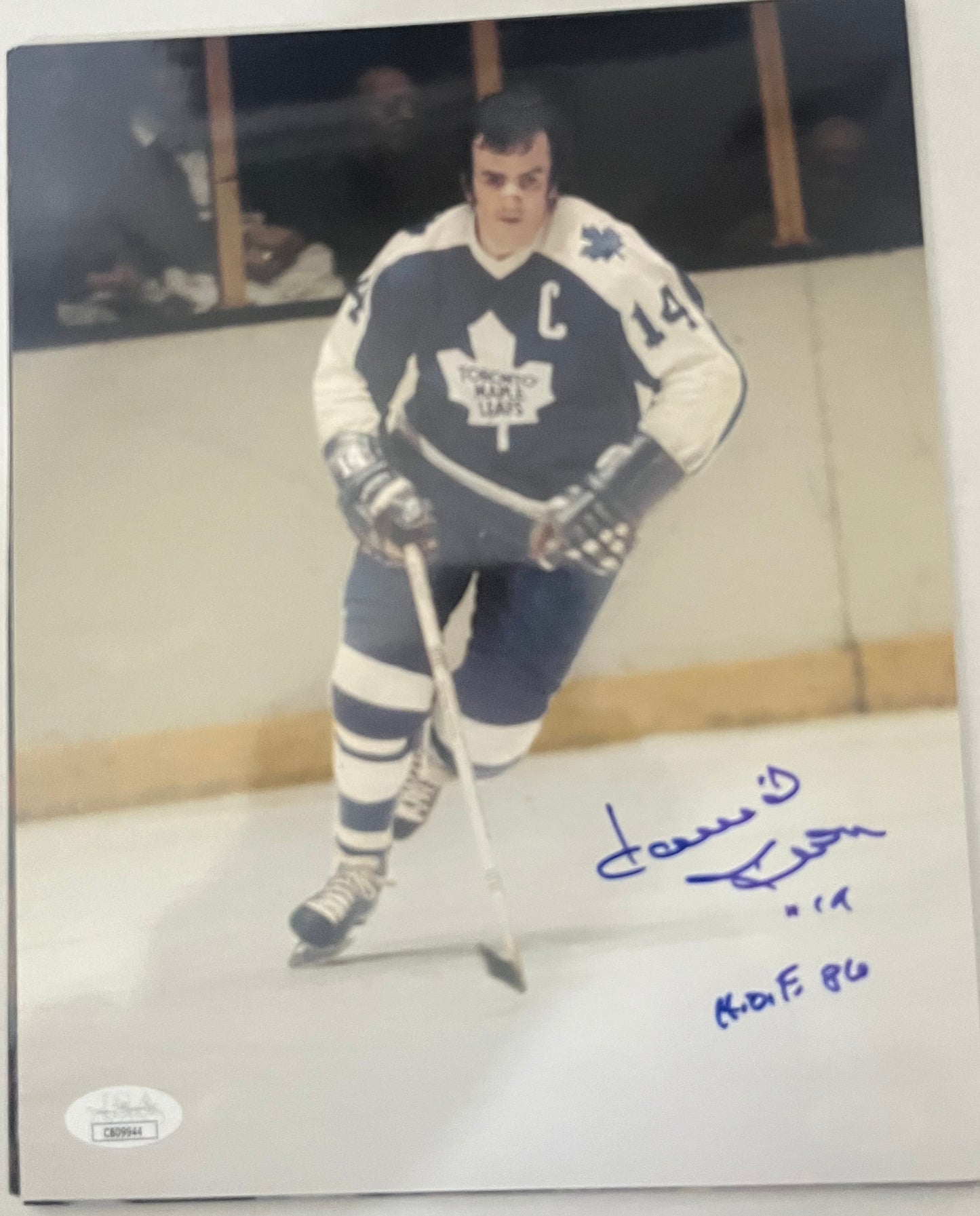 David Keon signed 8x10 Maple Leafs HOF