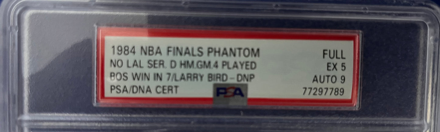Larry Bird signed and slabbed phantom 1984 Finals ticket.