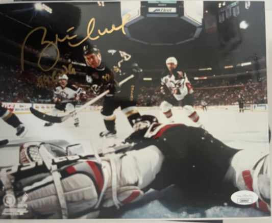 Brett Hull signed 8x10 Stanley Cup Champion GWG