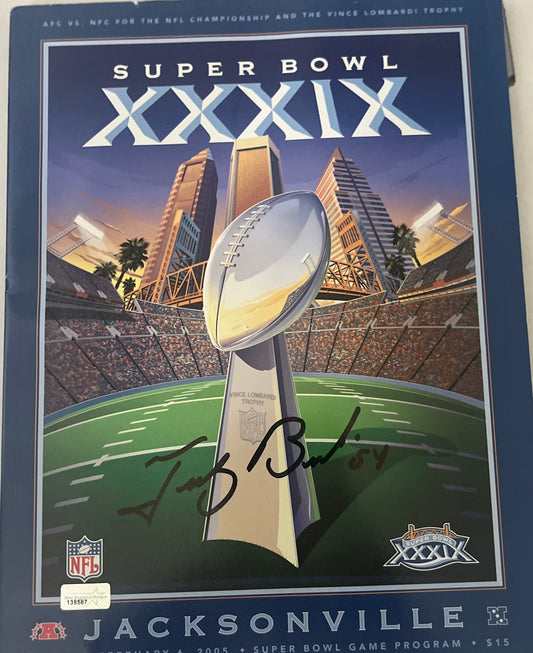TEDY BRUSCHI SIGNED SUPER BOWL 39 FULL PROGRAM W/NEP