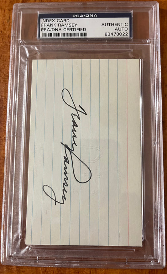 Boston Celtics Legend Frank Ramsey signed index card