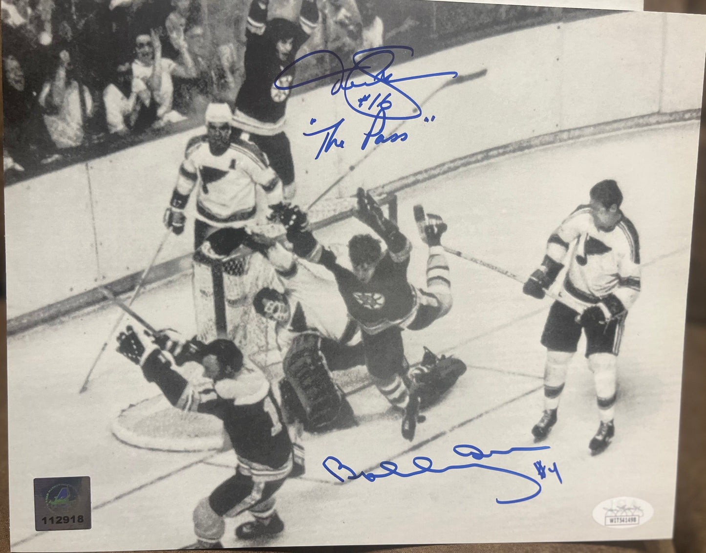 Bobby Orr and Derek Sanderson signed 8x10 "The Goal" with GNR and JSA