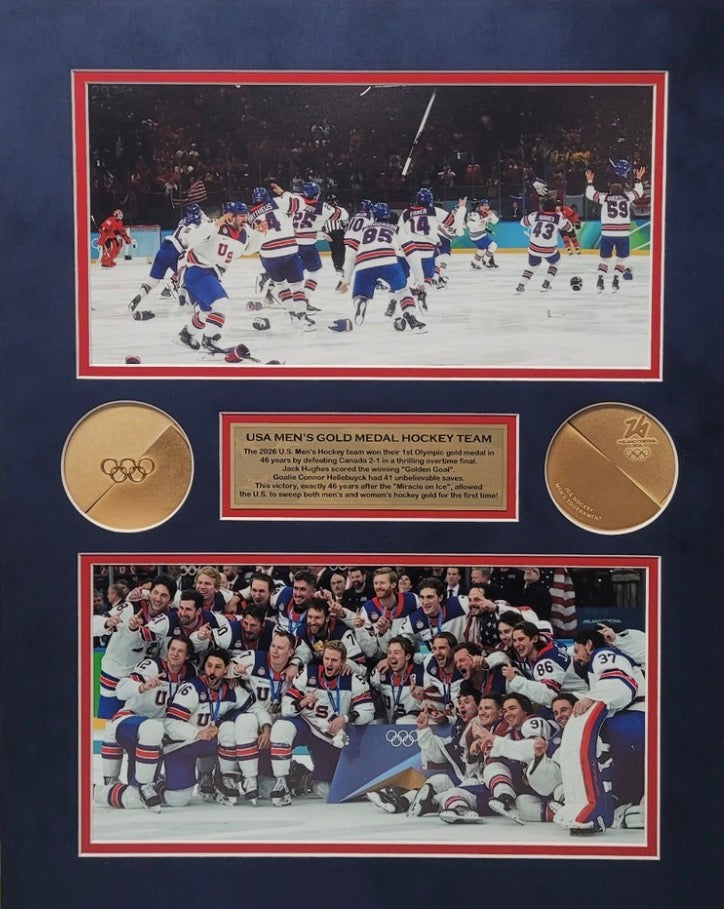 2026 OLYMPIC MENS HOCKEY TEAM CELEBRATION 16x20 CUSTOM FRAME