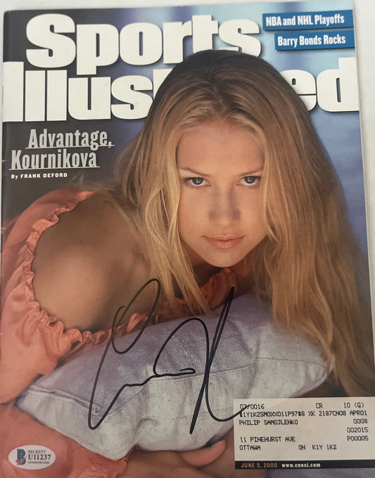 ANNA KOURNIKOVA SIGNED SPORTS ILLUSTRATED MAGAZINE W/BECKETT