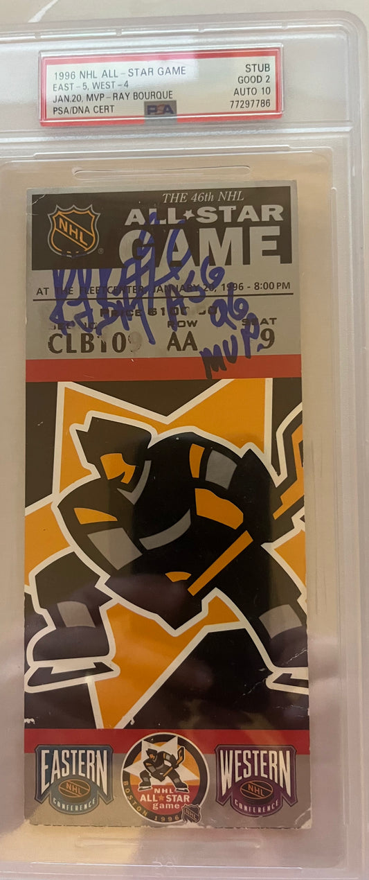 Ray Bourque signed 1996 ALL STAR GAME STUB w/ inscription