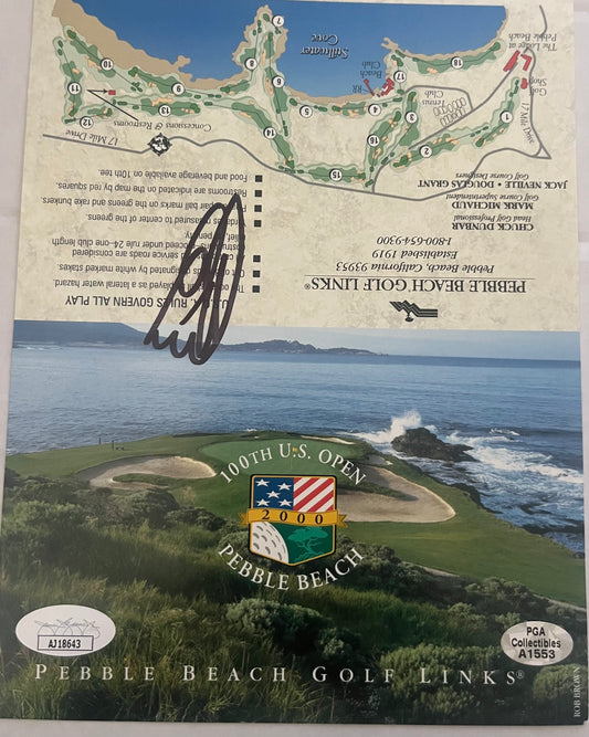 ERNIE ELS SIGNED PEBBLE BEACH SCORE CARD  W/JSA