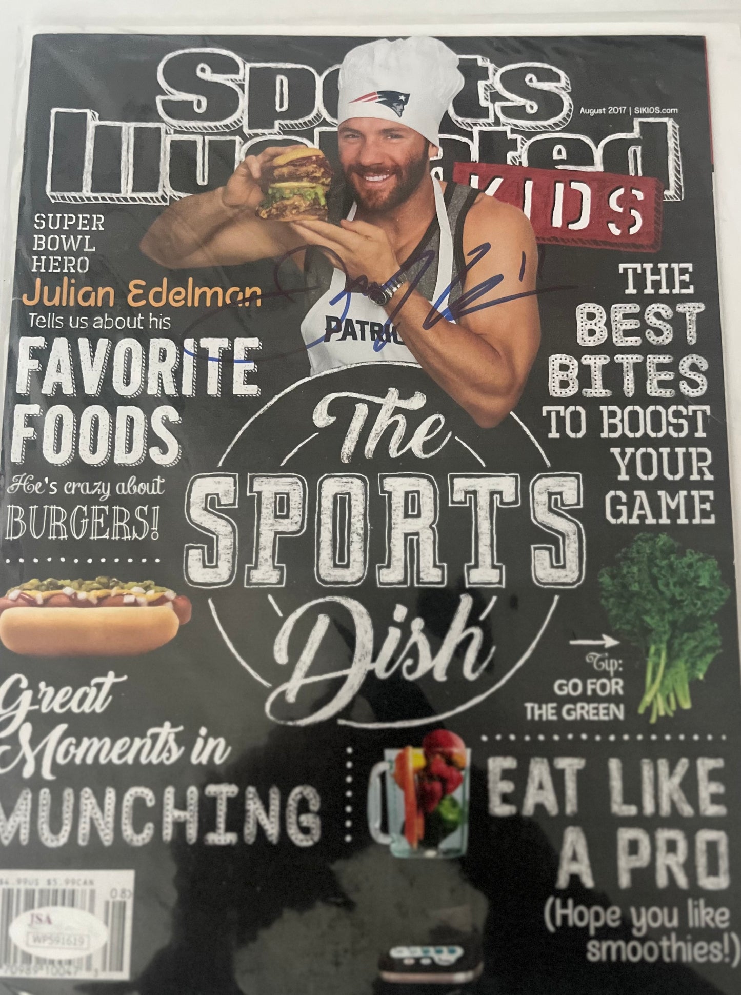 JULIAN EDELMAN SIGNED SPORTS ILLUSTRATED FOR KIDS W/ JSA RARE