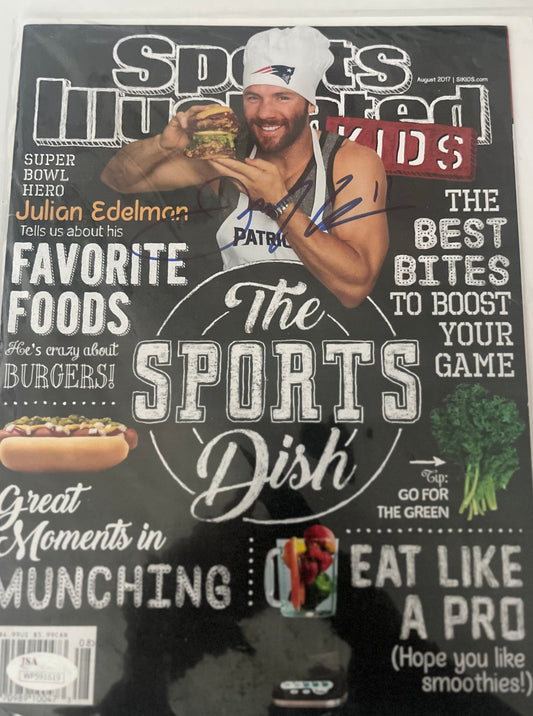 JULIAN EDELMAN SIGNED SPORTS ILLUSTRATED FOR KIDS W/ JSA RARE
