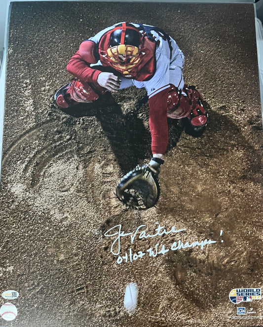 JASON VARITEK SIGNED 16x20 w/ World Series inscription