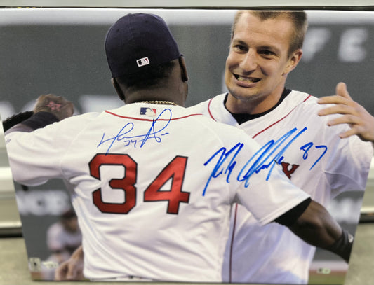 Rob Gronkowski & David Ortiz signed 16x20 stretched canvas