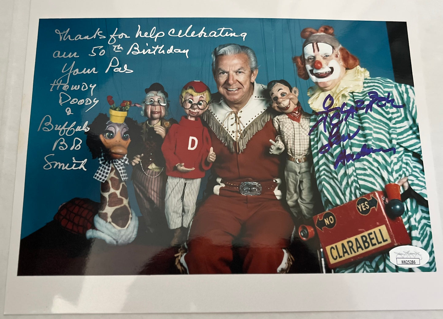 BUFFALO BOB SMITH SIGNED 8X10 WITH UNIQUE INSCRIPTION JSA w/ Lew Anderson