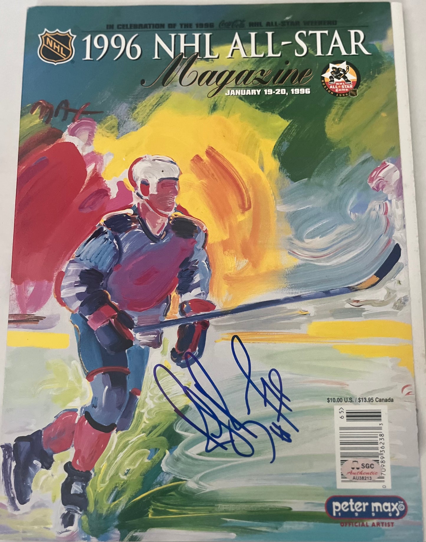 RAY BOURQUE SIGNED 1996 ALL STAR PROGRAM W/SGC CERT MVP