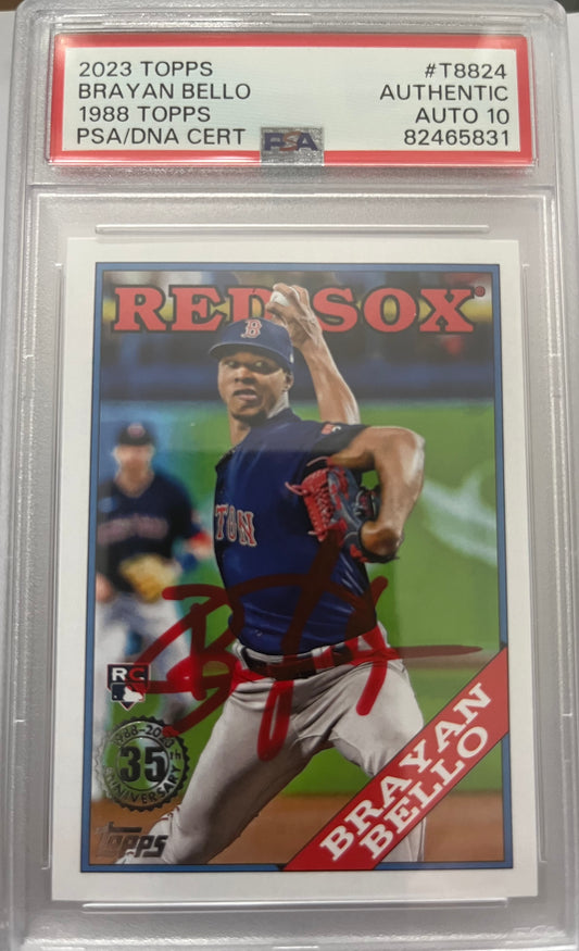 2023 TOPPS 1988 BASEBALL #T88-24 BRAYAN BELLO RED SOX  PSA 10 AUTO