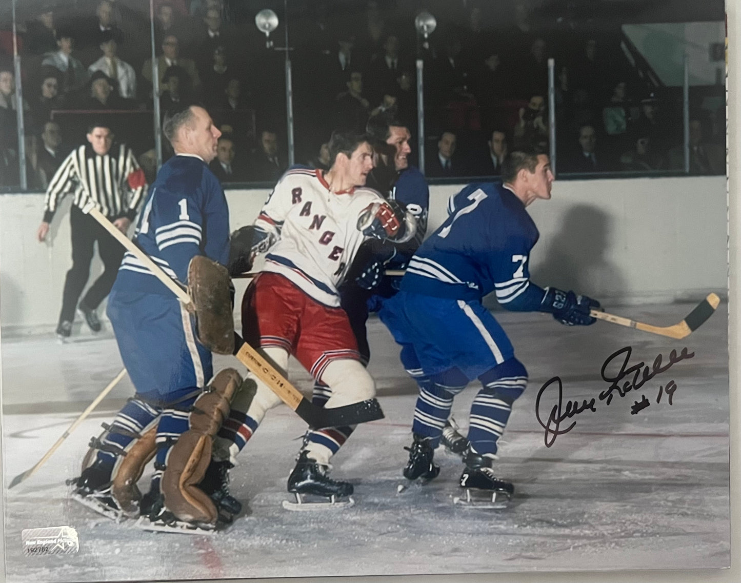 Jean Ratelle Signed 8x10 NY Rangers HOF