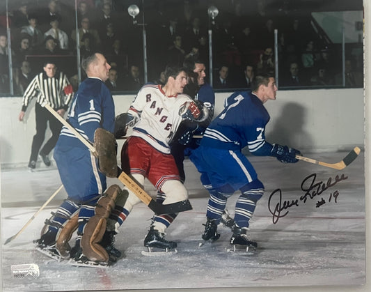 Jean Ratelle Signed 8x10 NY Rangers HOF