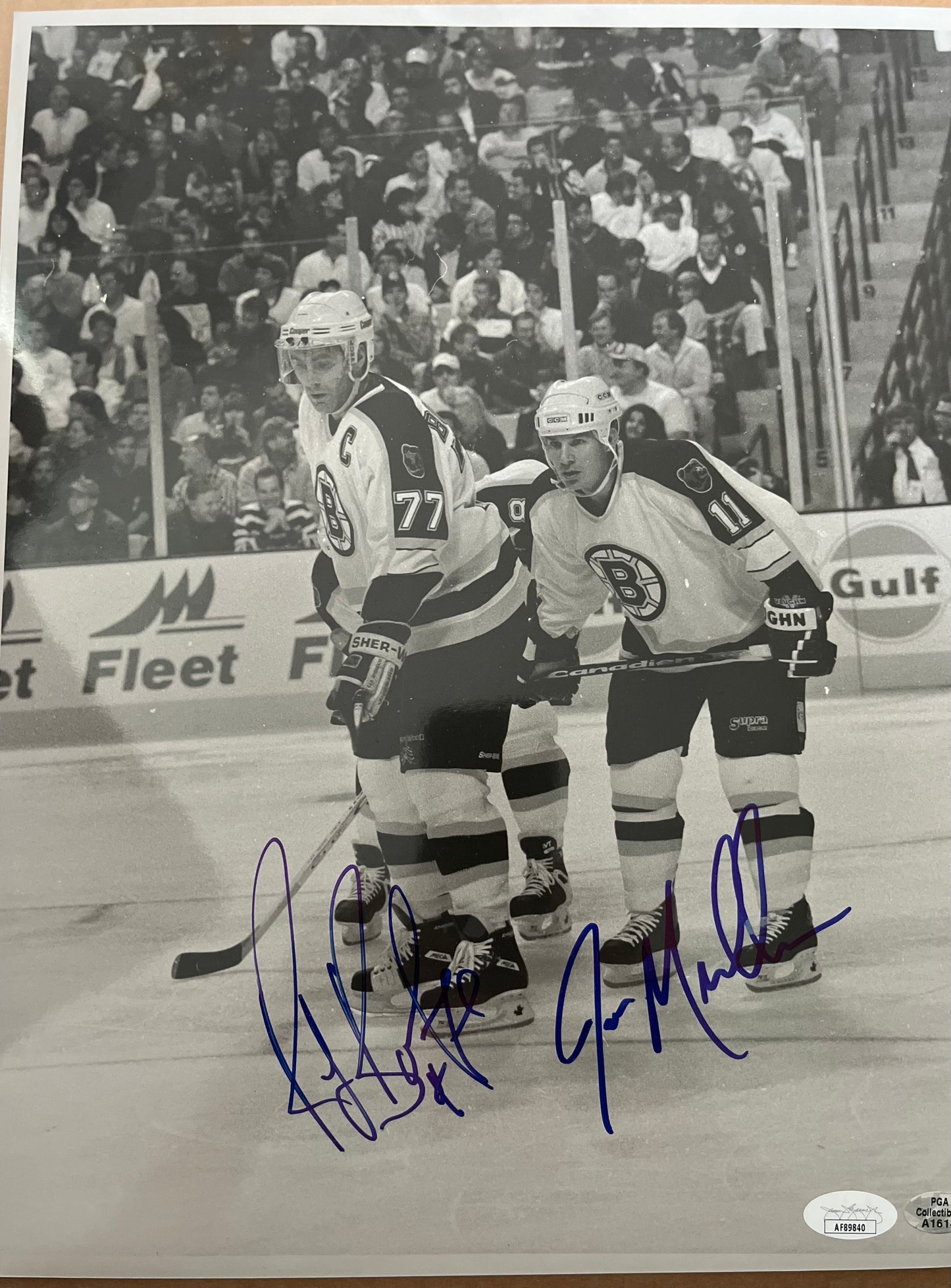 HOF Ray Bourque & Joe Mullen signed 11x14