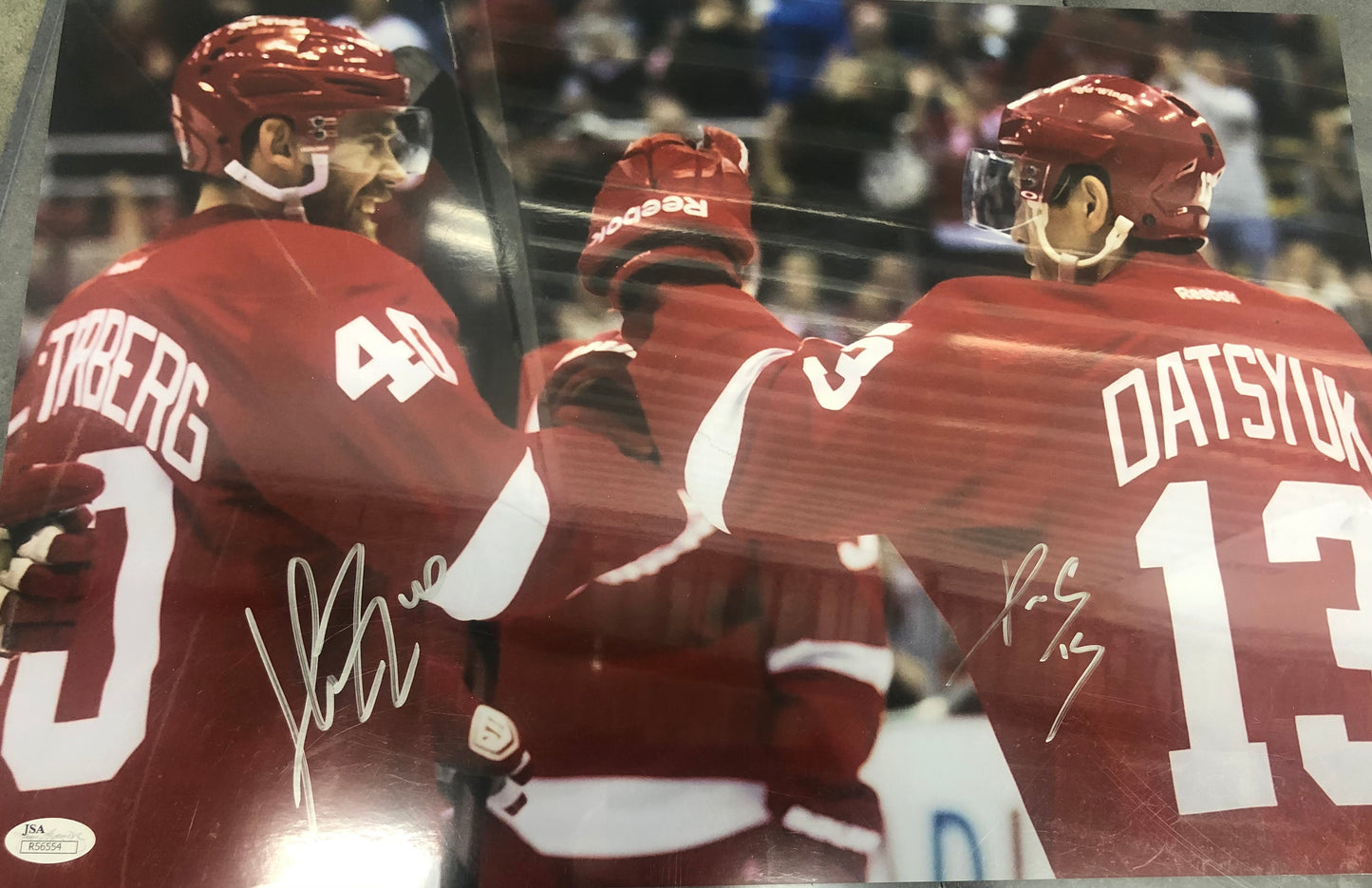 Red Wings Paval Datsyuk and Hendrik Zetterberg dual signed 10x13 JSA Cert