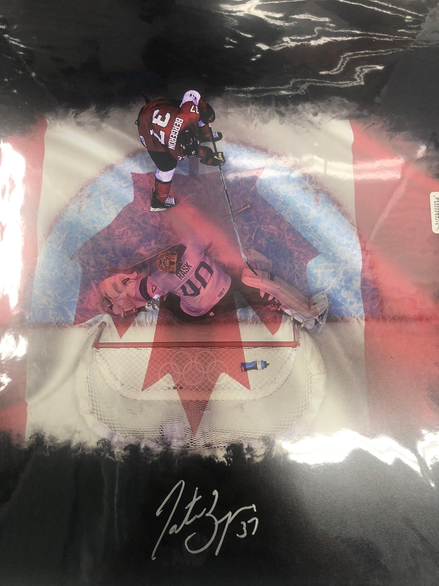 Patrice Bergeron signed custom 16x20 with Bergeron Cert