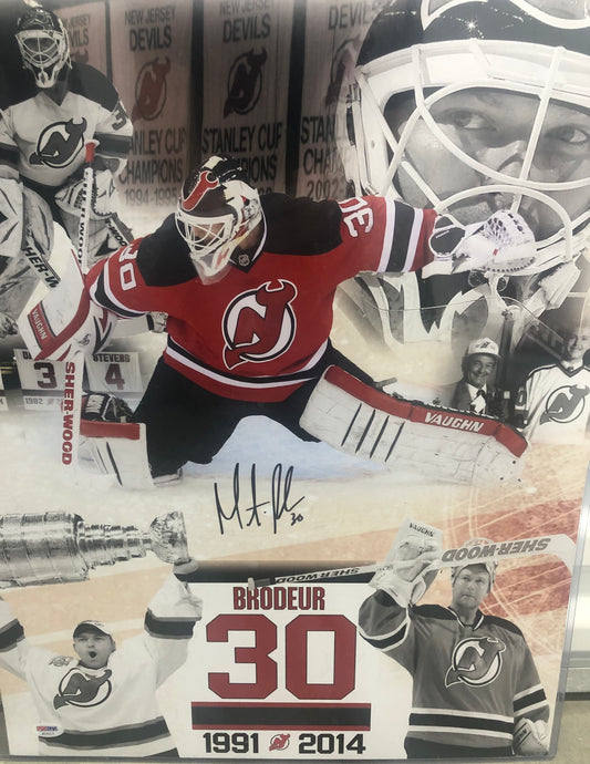 Martin Brodeur signed custom 16x20 with PSA/DNA cert