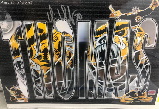 Tim Thomas signed 12x18 poster with Thomas hologram
