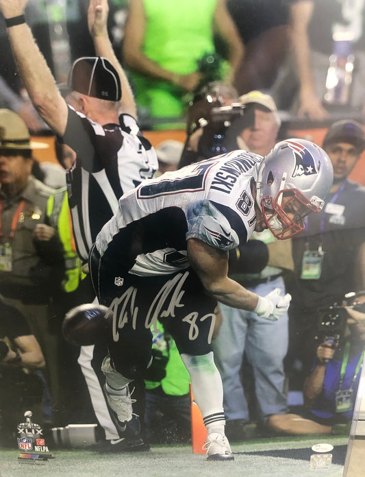 Rob Gronkowski signed 16x20 SB TD Spike w/JSA witness