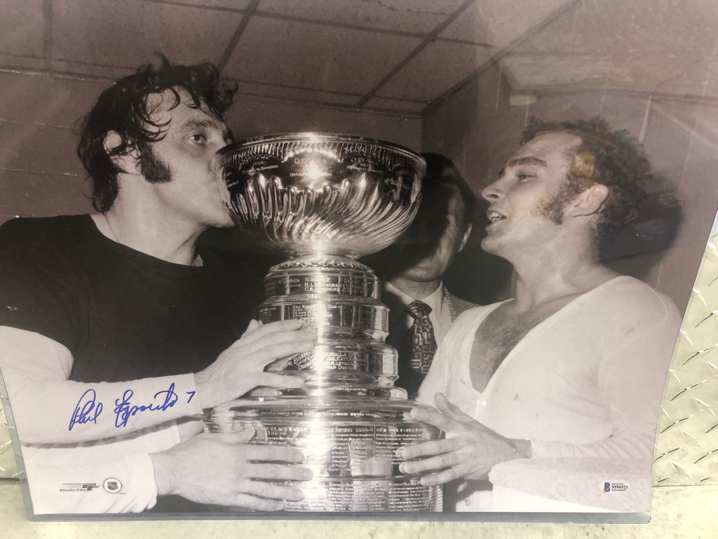 Phil Esposito signed 16x20 with Stanley Cup Beckett Cert