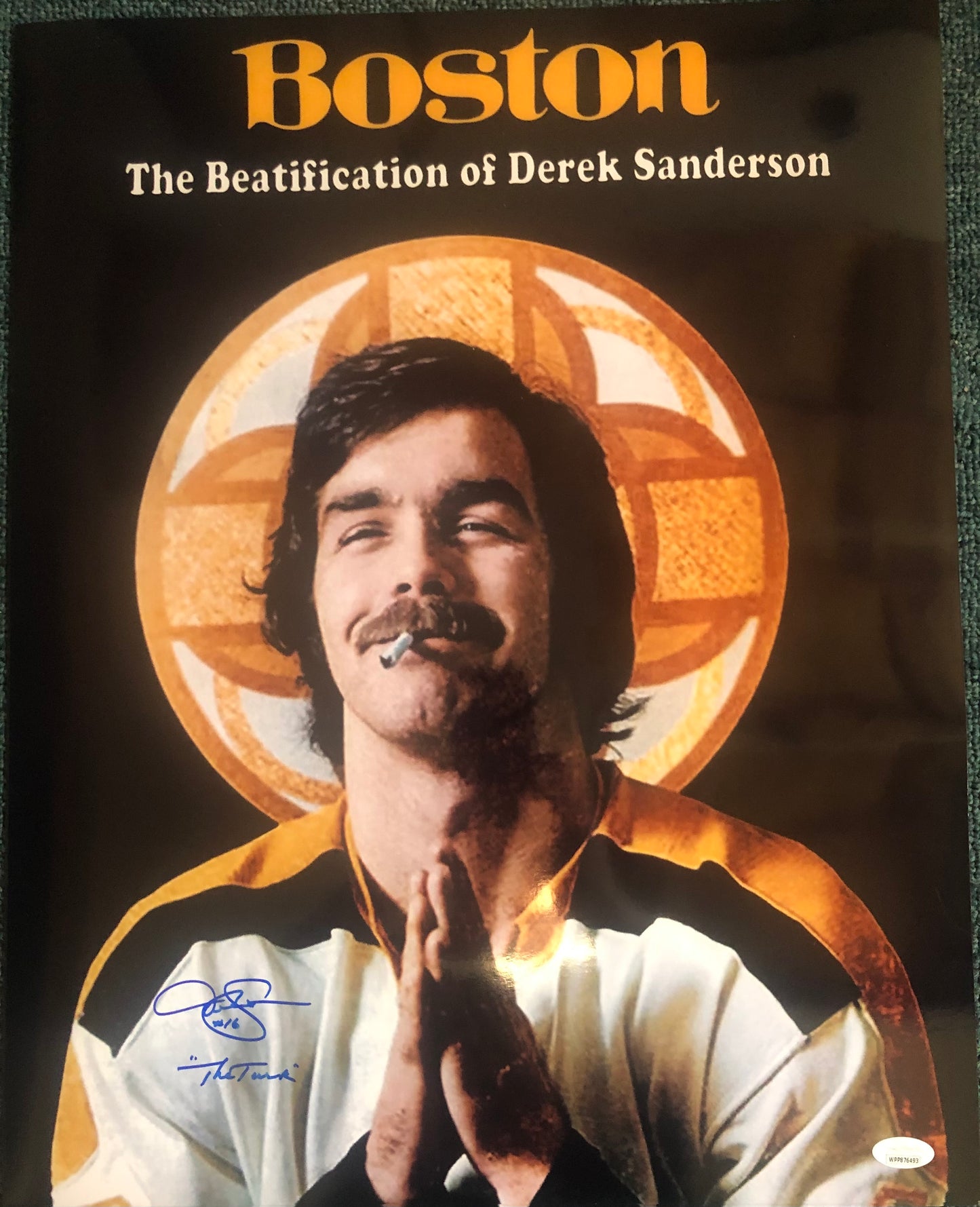 Derek Sanderson signed 16x20 with JSA Witness cert