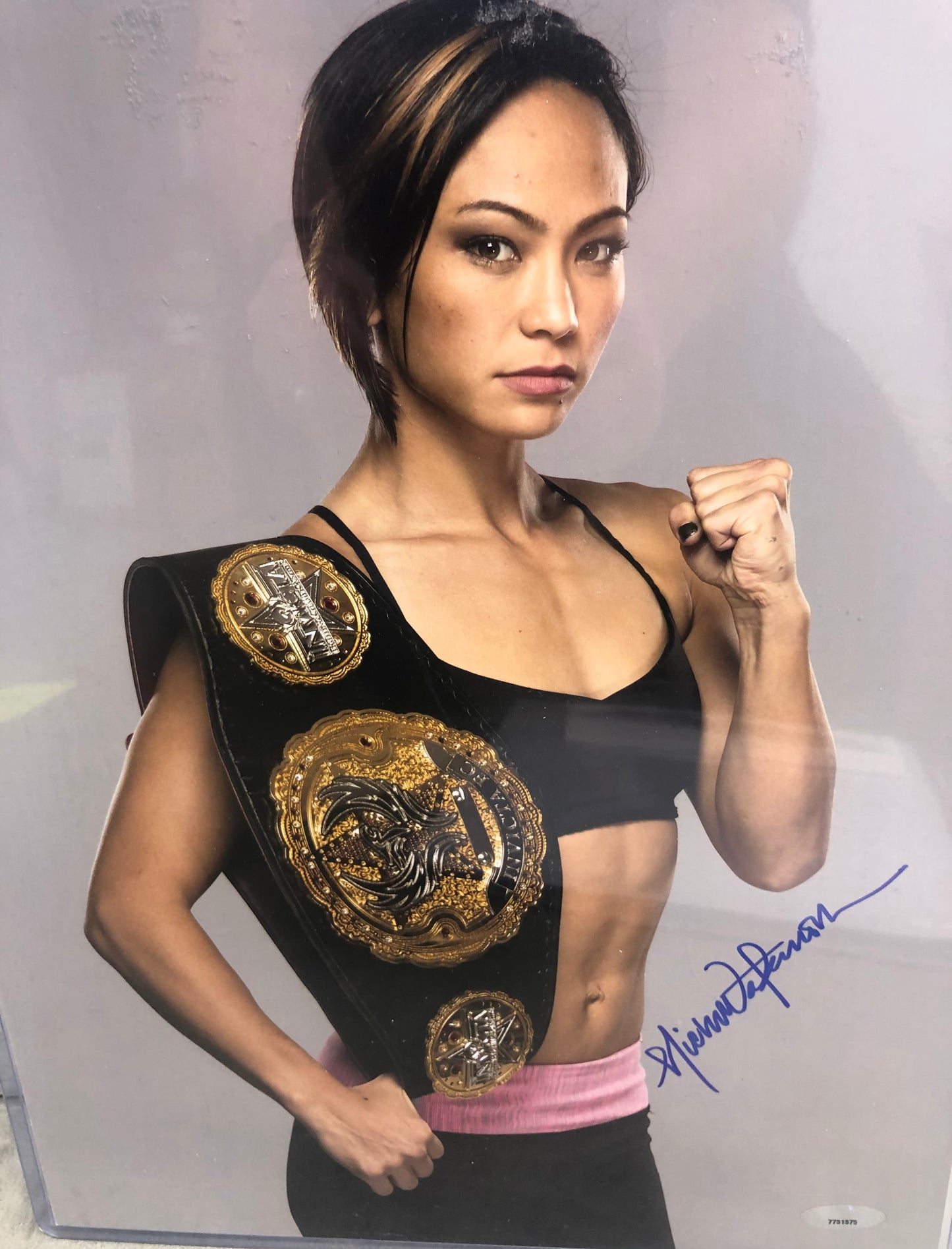 Michelle Waterman signed 11x14 MMA Karate Hottie w/Tristar cert