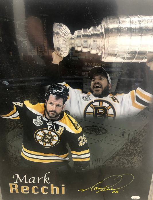 Bruins Mark Recchi signed custom 16x20 with JSA Cert