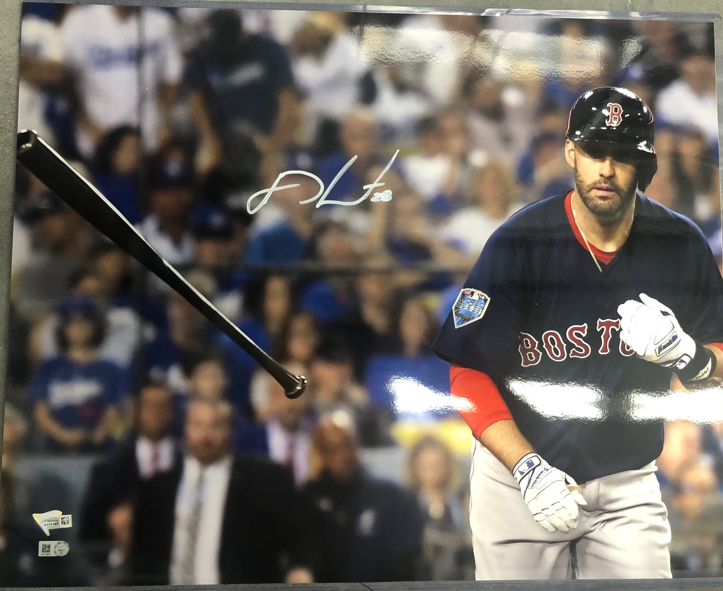 JD Martinez signed metallic 16x20 with MLB and Fanatics '18 WS HR
