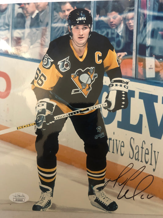 Mario Lemieux signed 8x10 with JSA Certification Penguins