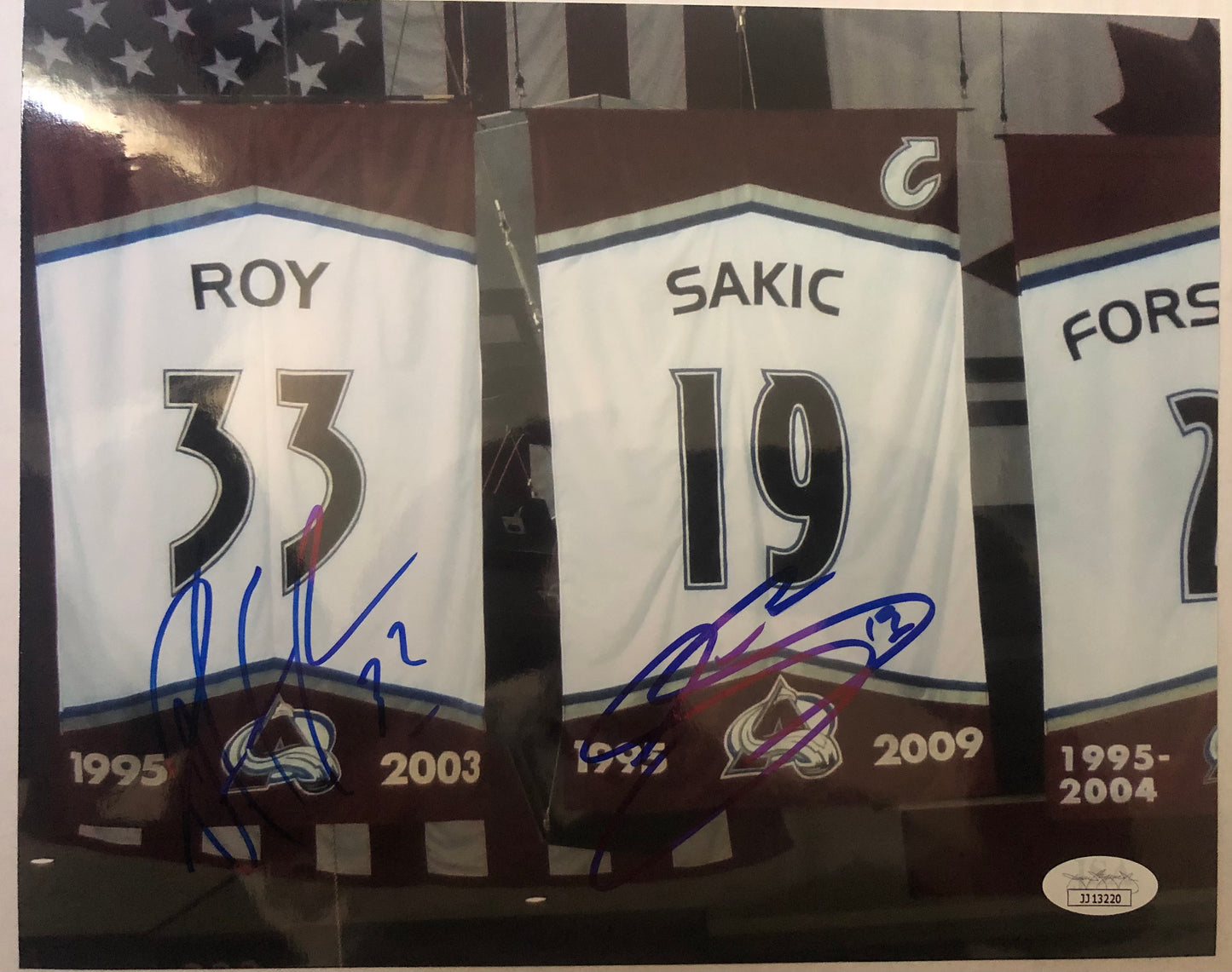 PATRICK ROY & JOE SAKIC SIGNED 8X10 Avalanche
