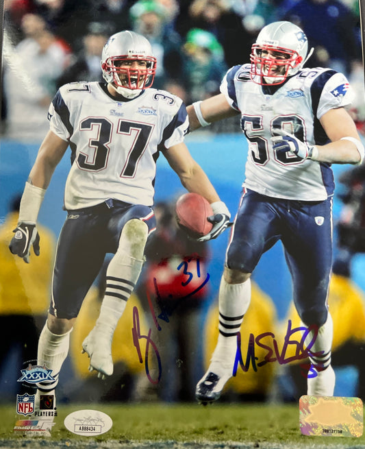 Super Bowl Champions Rodney Harrison & Mike Vrabel dual signed 8x10