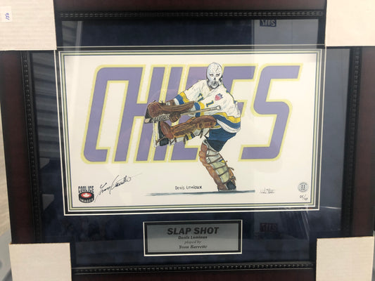 Slap Shot Yvon Barrette signed and framed 11x14 limited edition print