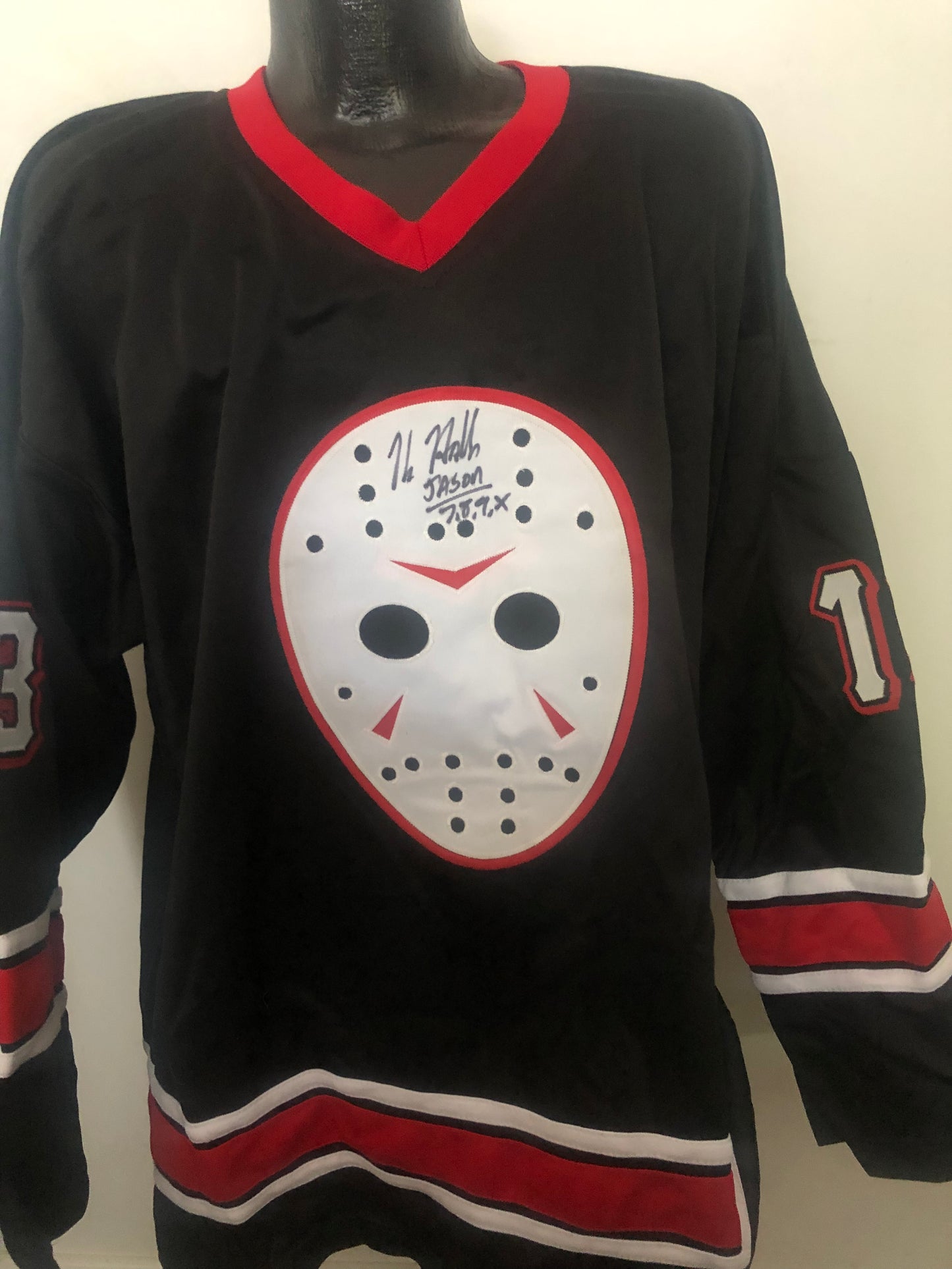 Friday the 13th Jason Played by Kane Hodder custom jersey with inscription  Pristine Cert