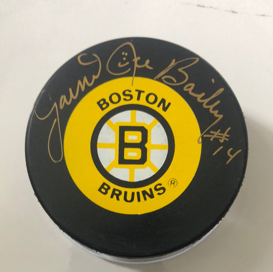Boston Bruins Garnet "Ace" Bailey signed Bruins puck w/ JSA   Deceased