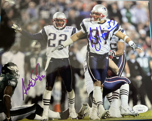 Patroits Super Bowl dual signed by Rodney Harrison & Asante Samuel 8x10