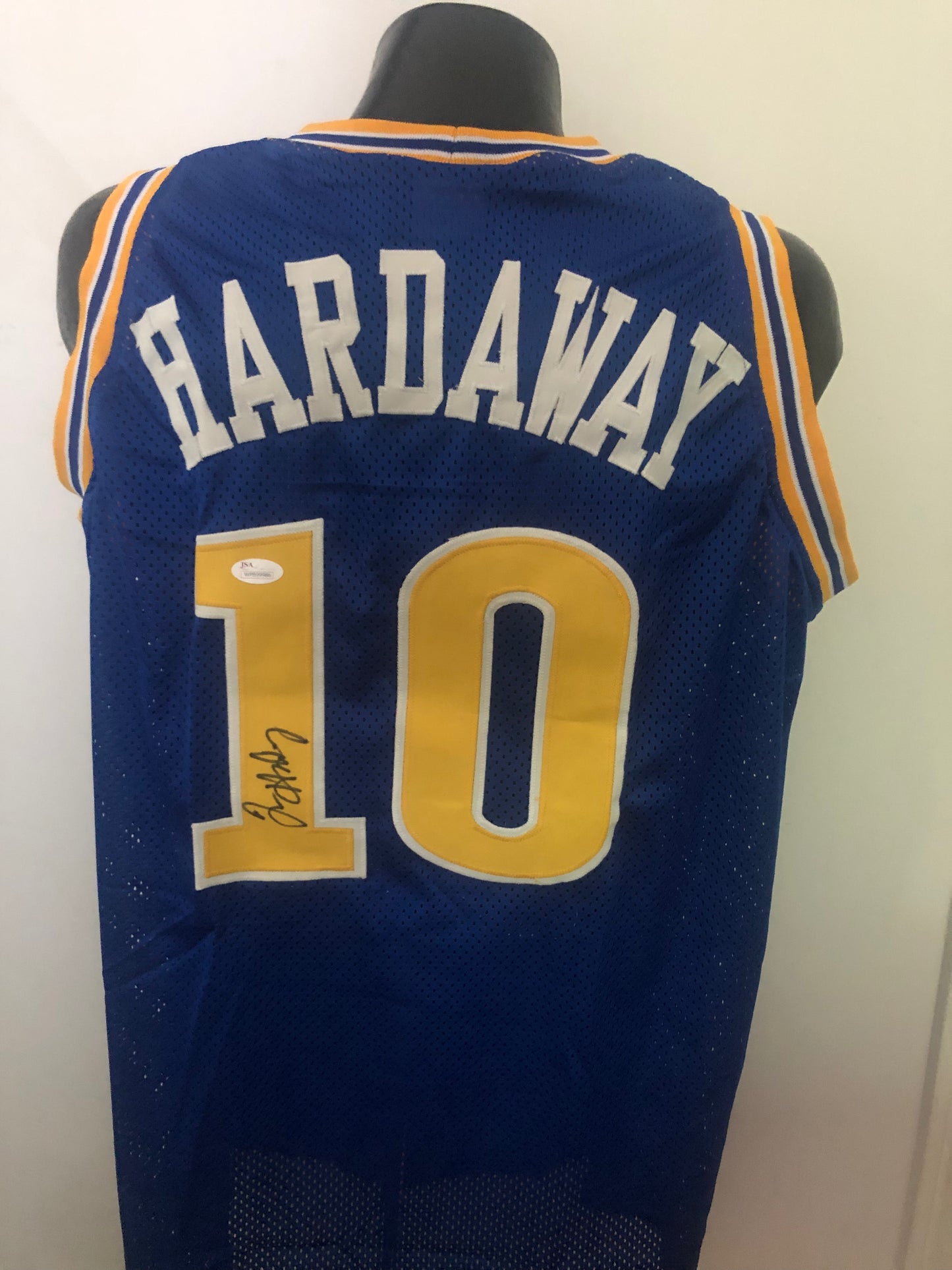 Tim Hardaway signed custom Warriors jersey with JSA