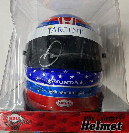 Argent Danica Patrick signed mini helmet