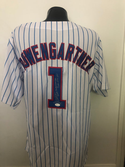 Thomas Ian Nicholas signed custom Cubs Jersey w/ 2 inscriptions and JSA