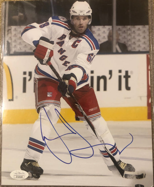 Jaromir Jagr signed Rangers 8x10