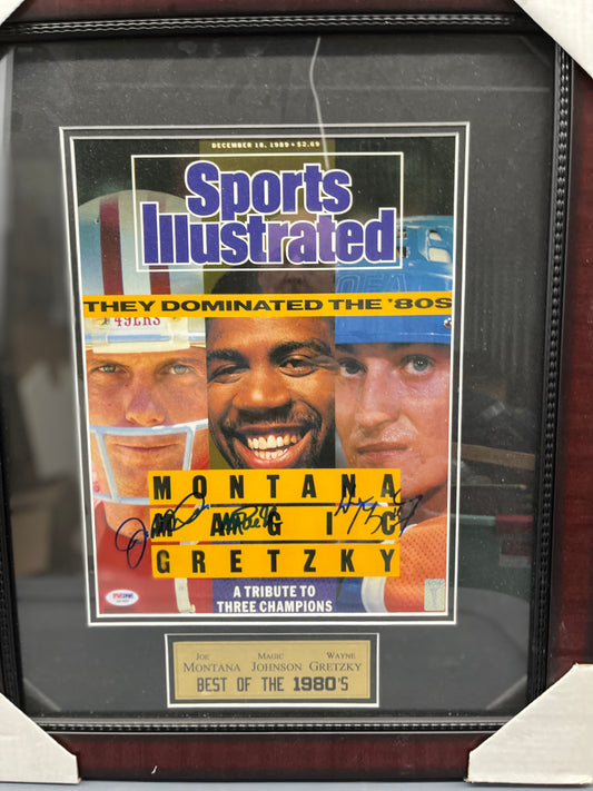 Joe Montana, Magic Johnson, Wayne Gretzky signed 11x14