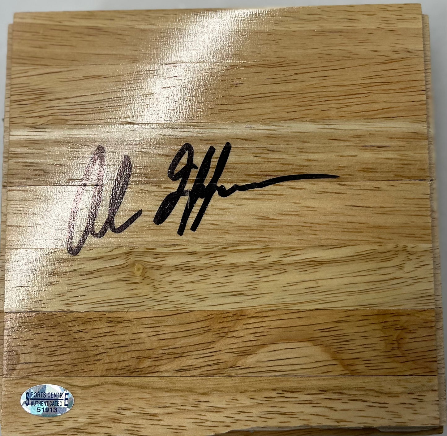 Celtics Al Jefferson signed 6x6 floorboard Rare full sig