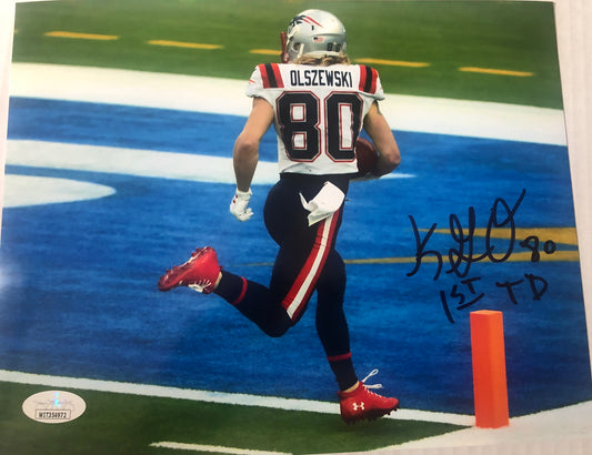 Gunner Olszewski signed 8x10 photo Patriots
