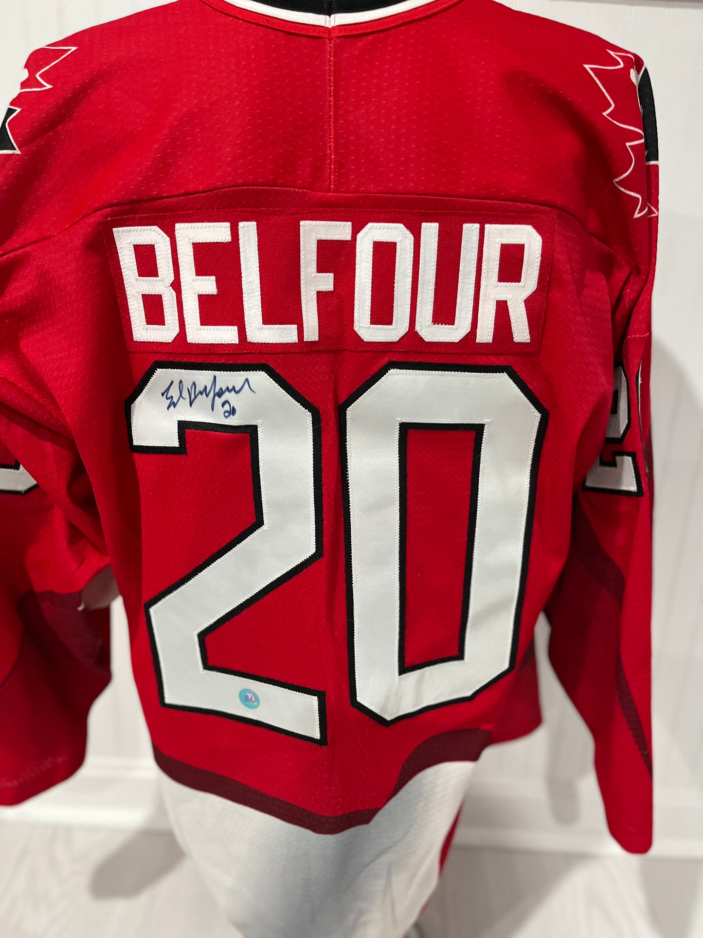 Team Canada Ed Belfour signed Bauer authentic jersey