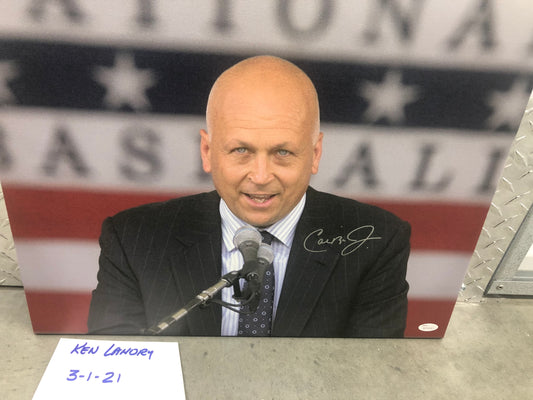 Cal Ripken signed stretched 16x20 canvas   JSA Witness