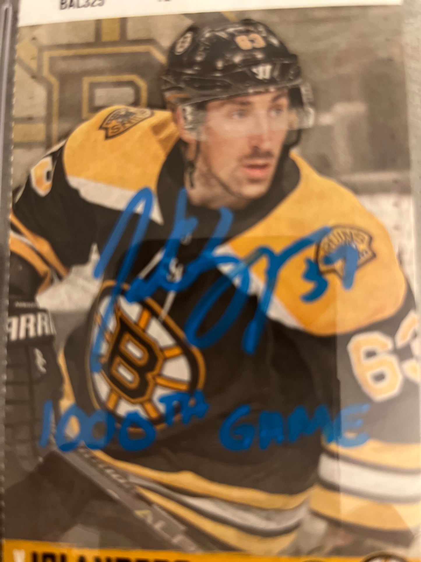 Bruins Patrice Bergeron signed and PSA/DNA slabbed graded 1000th game ticket RARE